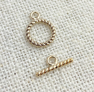 Gold Filled 9mm Ring Twisted Toggle Set (1.3mm Wire)
