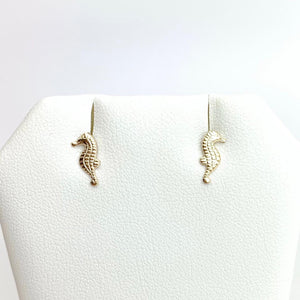 Gold Filled Seahorse Stud Earrings