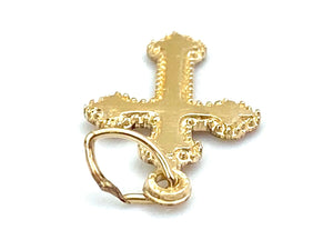 14KGF Cross Charm , Sku#2317-C