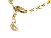 14KGF 6.5 inch 4mm Round Sequin Disc Chain w/ extender , Sku#401716065LX