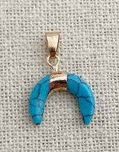 Turquoise Man-Made Gold Plated Pendant