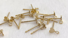 14kGF Heart Post Earring w/Ring  Sku#400H3PR