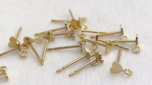 14kGF Heart Post Earring w/Ring  Sku#400H3PR