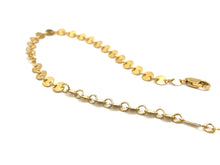 14KGF 6.5 inch 4mm Round Sequin Disc Chain w/ extender , Sku#401716065LX