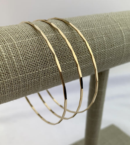 14k GF Hammered Wire Stacking Bangle