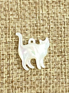 Mother of Pearl Cat Charm