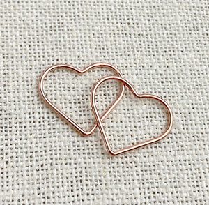 14k Rose Gold Filled Heart Jump Ring CL 17.5mm