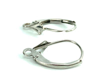 14K White Gold Lever Back Fluer Deus, Sku#LB009-0