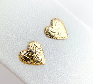 14k Gold Filled Heart Studs
