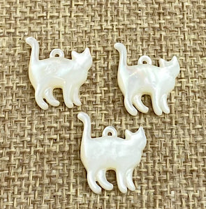 Mother of Pearl Cat Charm