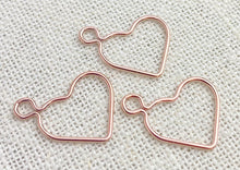 14k Rose Gold Filled Wire Heart w/Ring 15.5mm