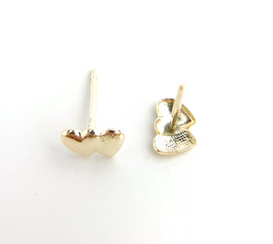 14k Gold Filled Heart Stud Earrings