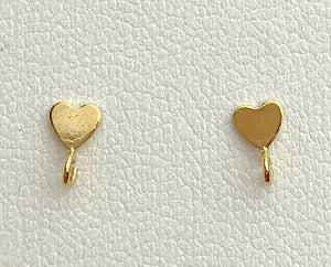 14kGF Heart Post Earring w/Ring  Sku#400H3PR