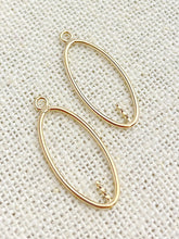 14k Gold Filled Oval Drop 20x10mm w/0.6x4mm Peg