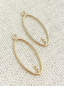 14k Gold Filled Oval Drop 20x10mm w/0.6x4mm Peg