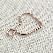 14k Rose Gold Filled Wire Heart w/Ring 15.5mm