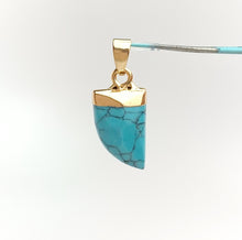Gold Plated Turquoise Pendant Man Made