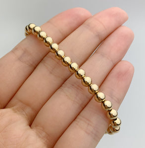 14k Gold Filled Beaded Stretchy Bracelet