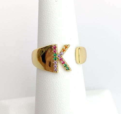 14k Gold Plated “K” Initial Ring