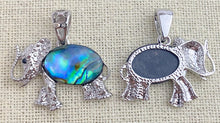 Sterling Silver Abalone Elephant Pendant
