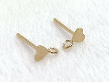 14kGF Heart Post Earring w/Ring  Sku#400H3PR