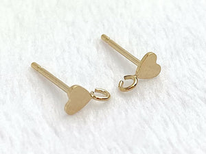 14kGF Heart Post Earring w/Ring  Sku#400H3PR