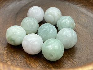 Natural Carved Jade Beads , Sku#A47