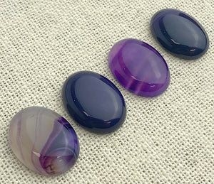 Purple Banded Agate Oval Cabochon