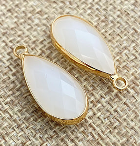 White Quartz Gold Plated Charm Sku#M1076