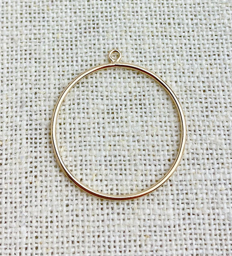 14k Gold Filled Round Drop 25mm