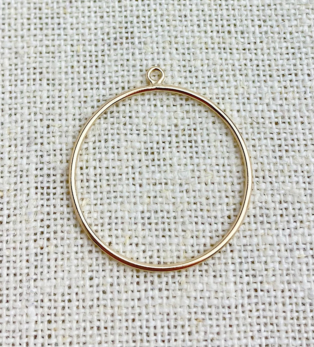 14k Gold Filled Round Drop 25mm