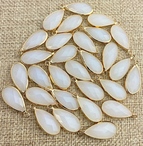 White Quartz Gold Plated Charm Sku#M1076