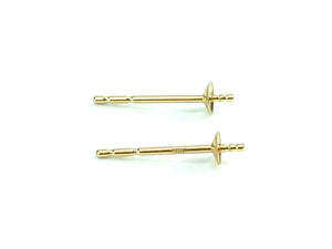 14K Solid Gold Ear Post Light 2.5mm Cup, Sku#11-28-3022