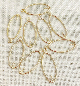 14k Gold Filled Oval Drop 20x10mm w/0.6x4mm Peg