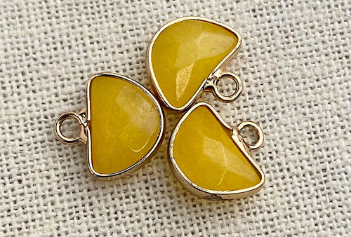 Yellow Stone Gold Plated Charm