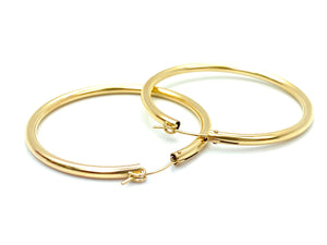 14KGF Hoop Earrings , Sku#120 C-Z 4 GF