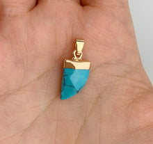 Gold Plated Turquoise Pendant Man Made