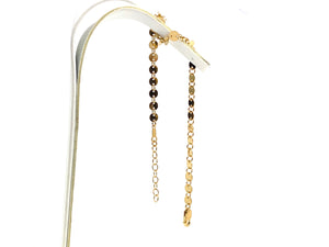 14KGF 6.5 inch 4mm Round Sequin Disc Chain w/ extender , Sku#401716065LX