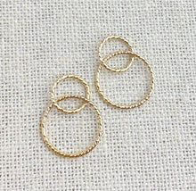 14k Gold Filled Sparkle Interlocking Rings 15&10mm