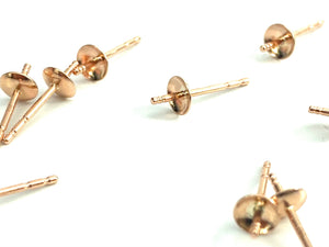 14K Solid Pink Gold 4mm Cup