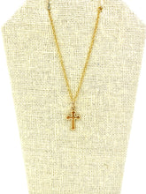 14KGF Cross Charm , Sku#2317-C