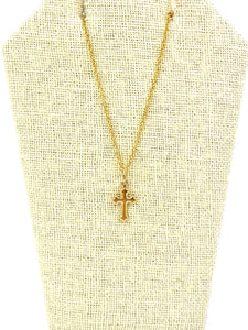 14KGF Cross Charm , Sku#2317-C
