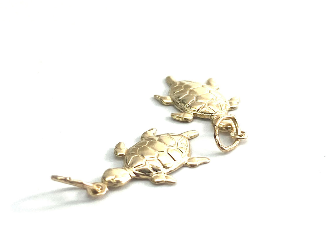 14K solid gold turtle charm, SKU#198C