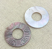 Carved Mother of Pearl Circle Charm Sku#M2341