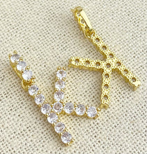 Gold Plated Cubic Zirconia “K” Initial Pendant
