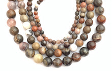 Tree-Fossil Jade Bead Strand