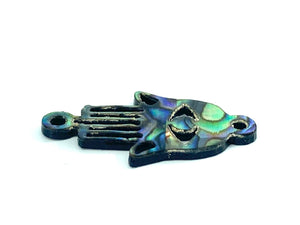 Abalone Hamsa Hand Bead, Mother Of Pearl Hamsa Hand Shell, Sku#M35