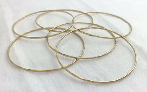 14k GF Hammered Wire Stacking Bangle