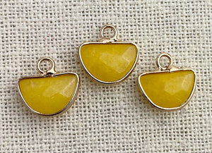 Yellow Stone Gold Plated Charm