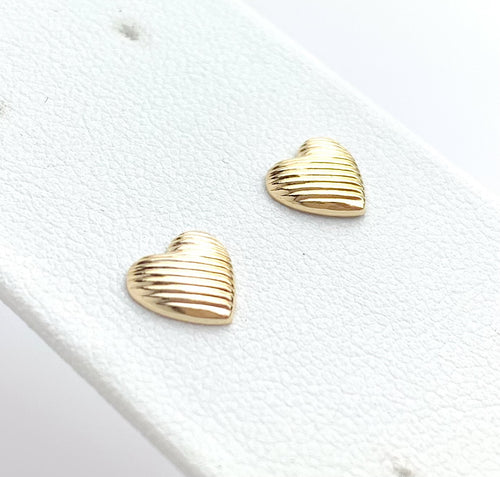 14k Gold Filled Heart Studs